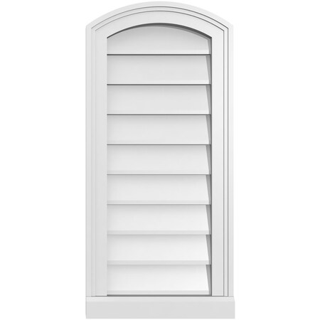 Ekena Millwork Arch Top Surface Mount PVC Gable Vent: Functional, w/ 2"W x 2"P Brickmould Sill Frame, 14"W x 30"H GVPAR14X3003SF